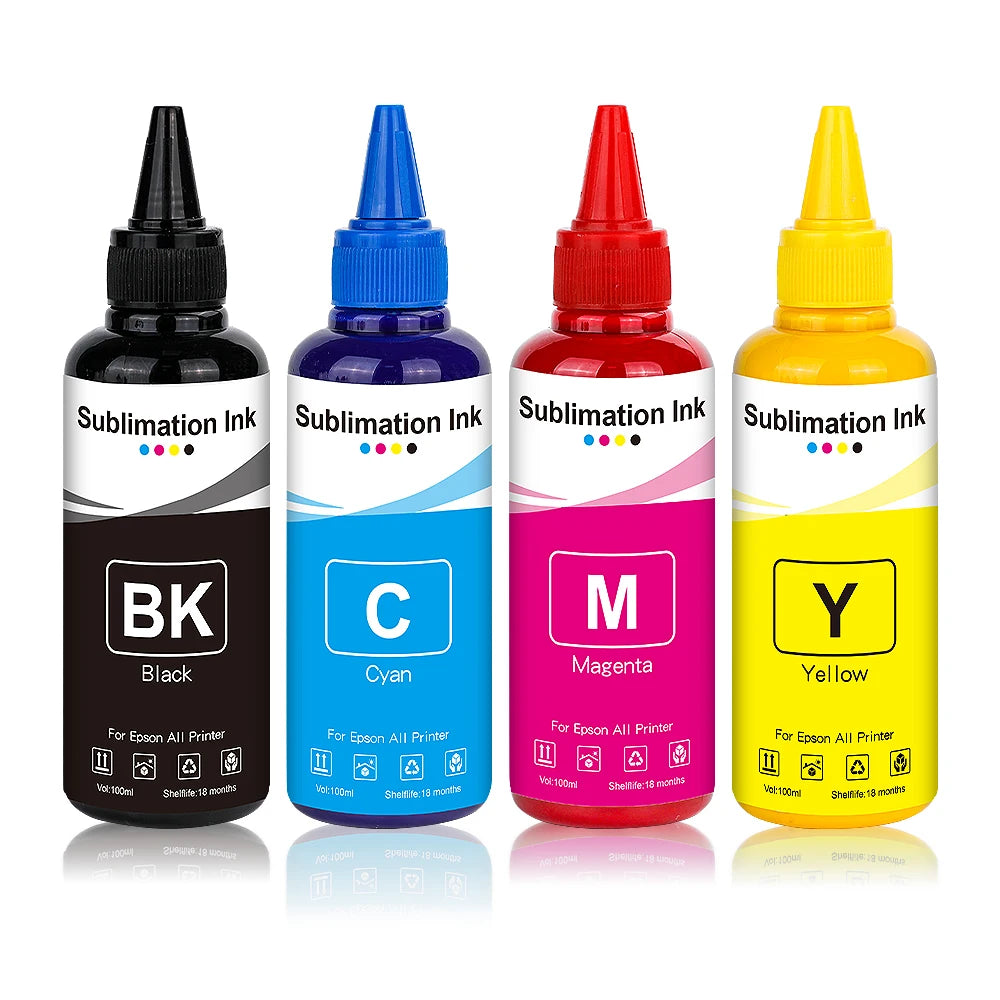 100ml Sublimation Ink 4Colors/Set For Epson All Printer ET-3700 ET-3800 ET-3850 ET-4800 ET-4810 ET-4850 ET-7700 printer ink