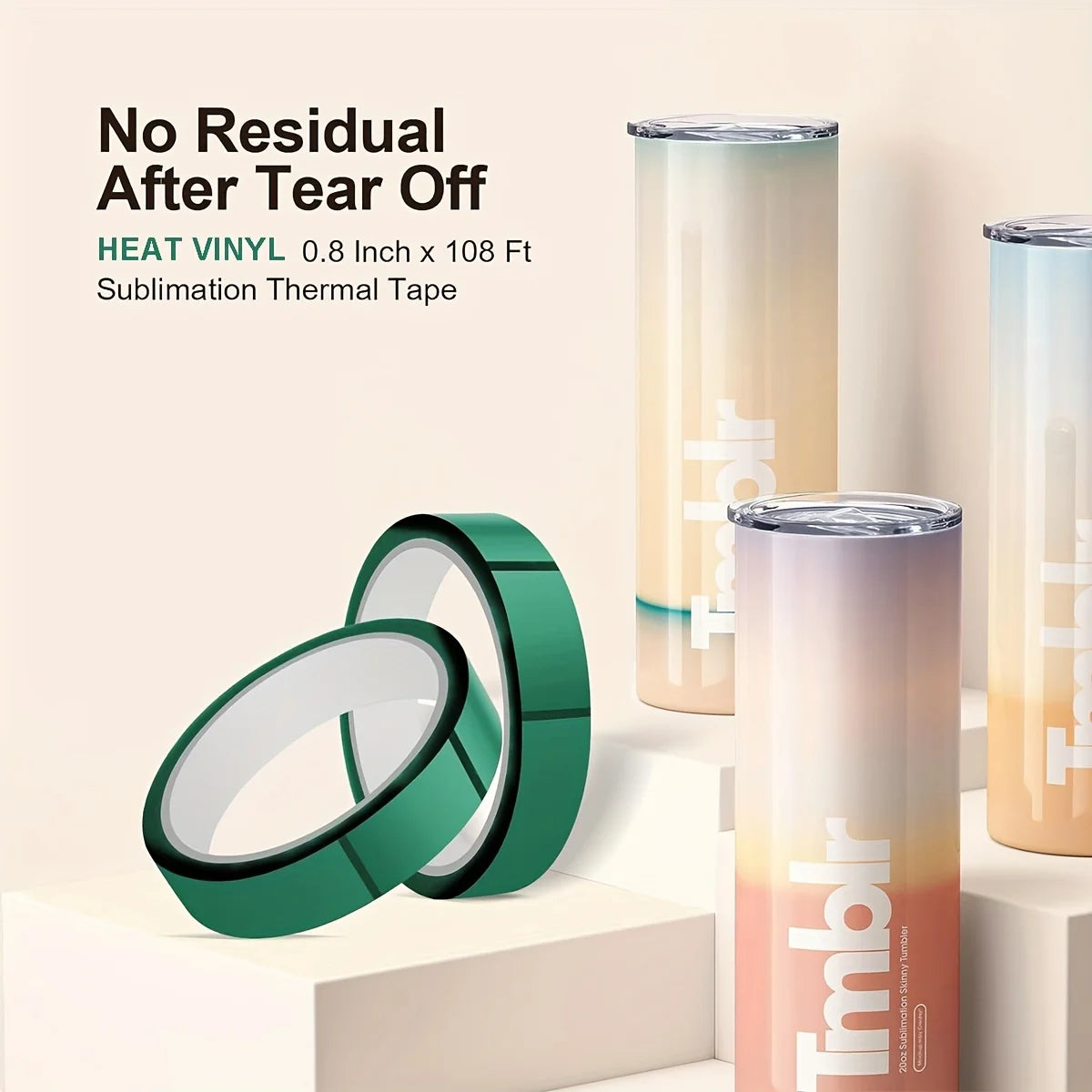 Heat Tape for Heat Press,20mm/10mm,33m High Temperature Tape,Heat Resistant Tape,Heat Transfer Tape for Sublimation
