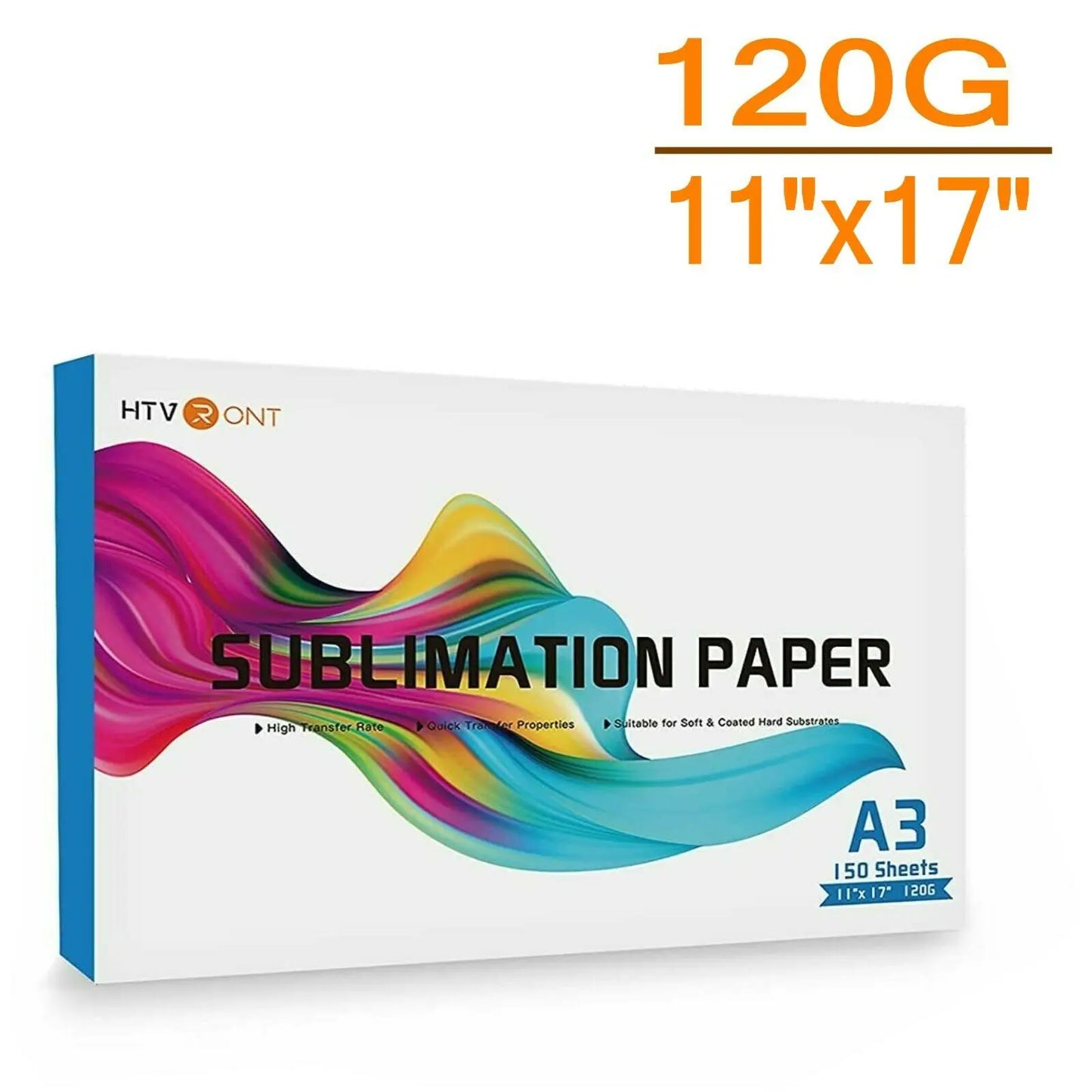 HTVRONT 150 Sheets A4/A3（US）8.5 x 11in Sublimation Paper Heat Transfer Paper for Inkjet Printer T-shirt Clothes Printing 120g