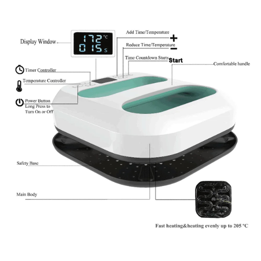 Heat Press Machine Square  9*9 inch Sublimation Printer for T-Shirts Mugs Mouse Pads Hats Bags Pillows Aluminum Panels
