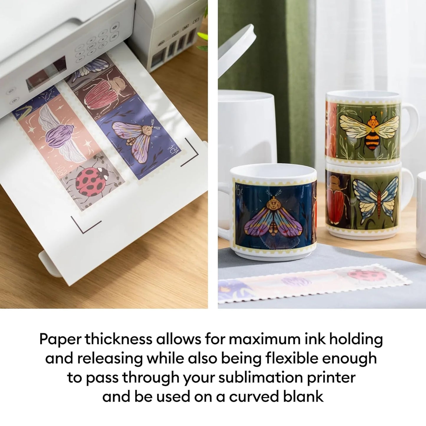 A4/Letter Size Sublimation Paper for Inkjet Printer 105g or 125g Sublimation Transfer Blanks Paper Material DIY T-Shirts Mugs