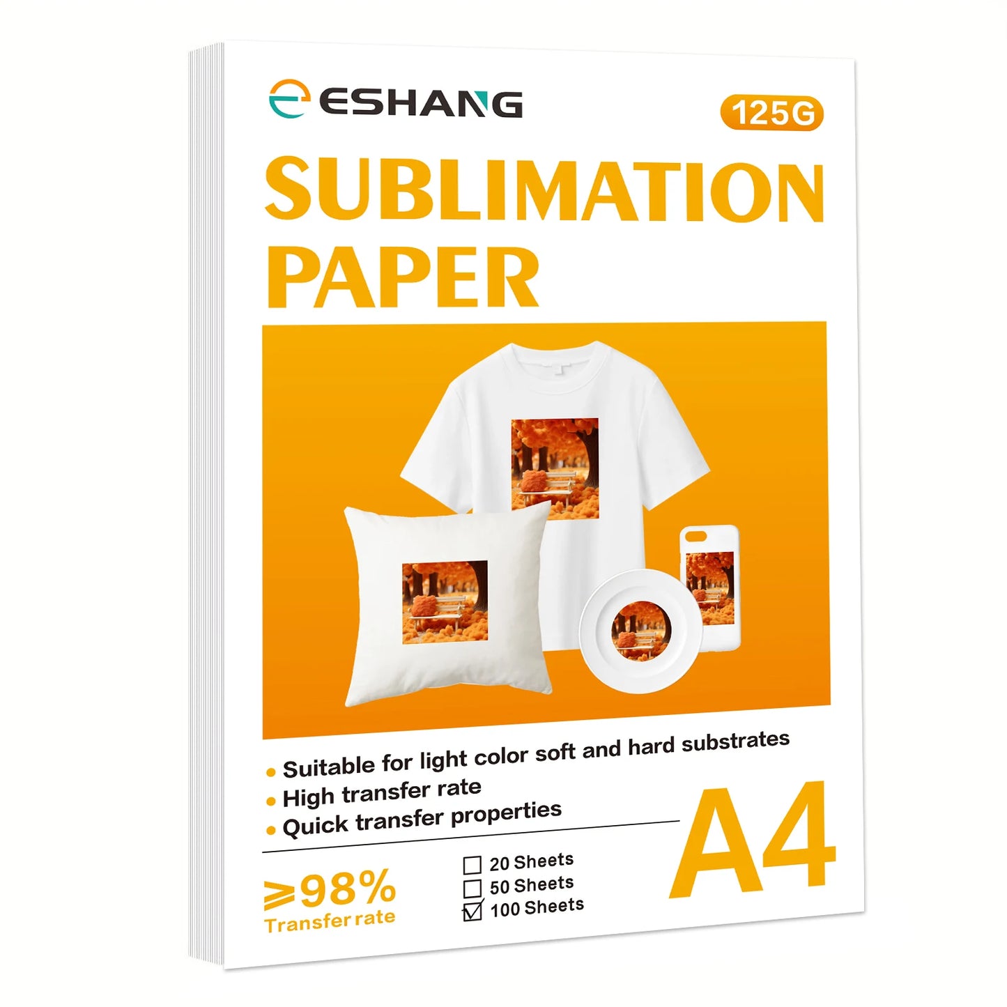 A4/Letter Size Sublimation Paper for Inkjet Printer 105g or 125g Sublimation Transfer Blanks Paper Material DIY T-Shirts Mugs