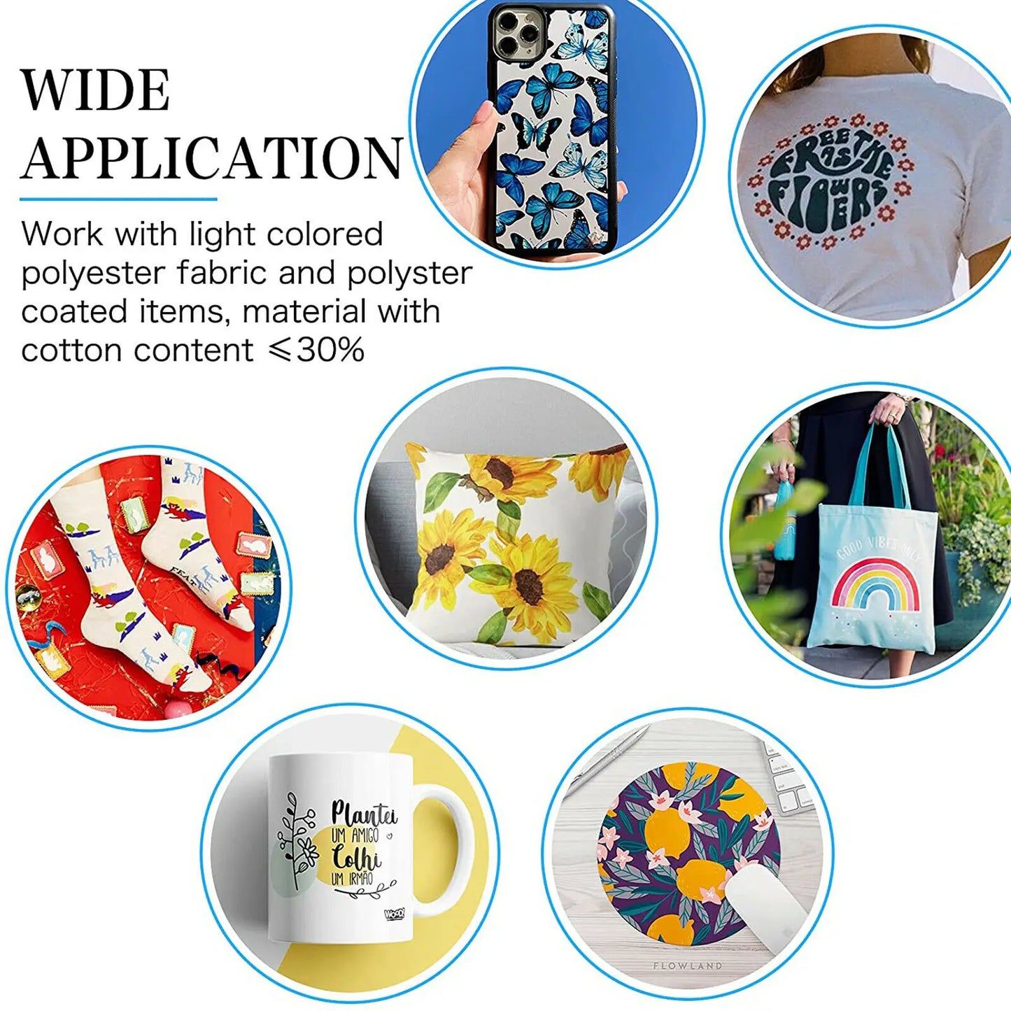 HTVRONT 150 Sheets A4/A3（US）8.5 x 11in Sublimation Paper Heat Transfer Paper for Inkjet Printer T-shirt Clothes Printing 120g