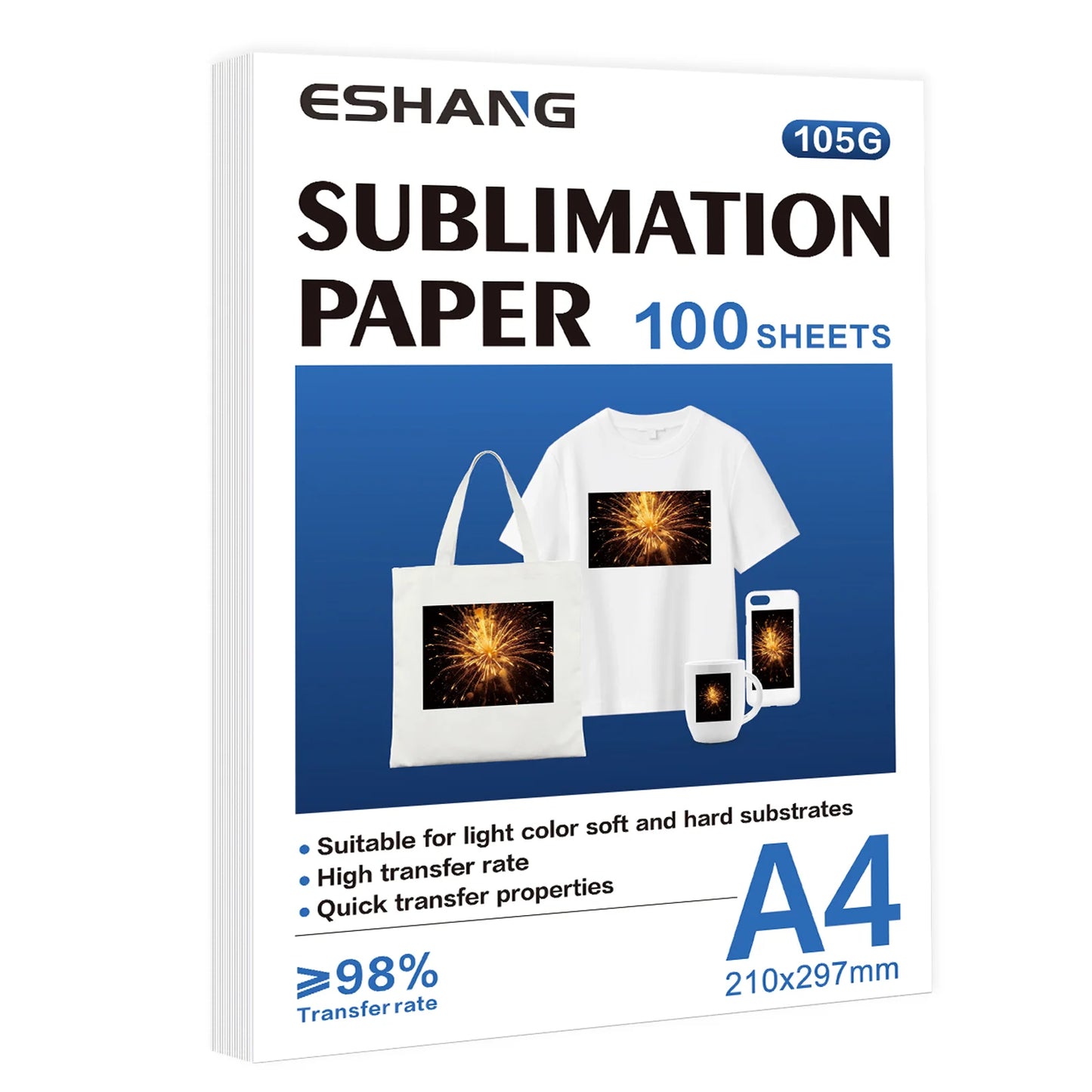 A4/Letter Size Sublimation Paper for Inkjet Printer 105g or 125g Sublimation Transfer Blanks Paper Material DIY T-Shirts Mugs